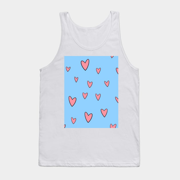 Kawaii Pastel Hearts- Blue Tank Top by SturgesC